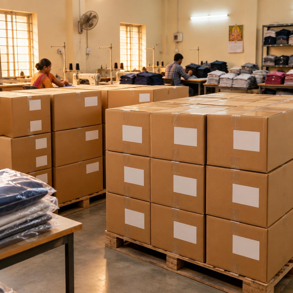 Packed cartons ready for bulk dispatch